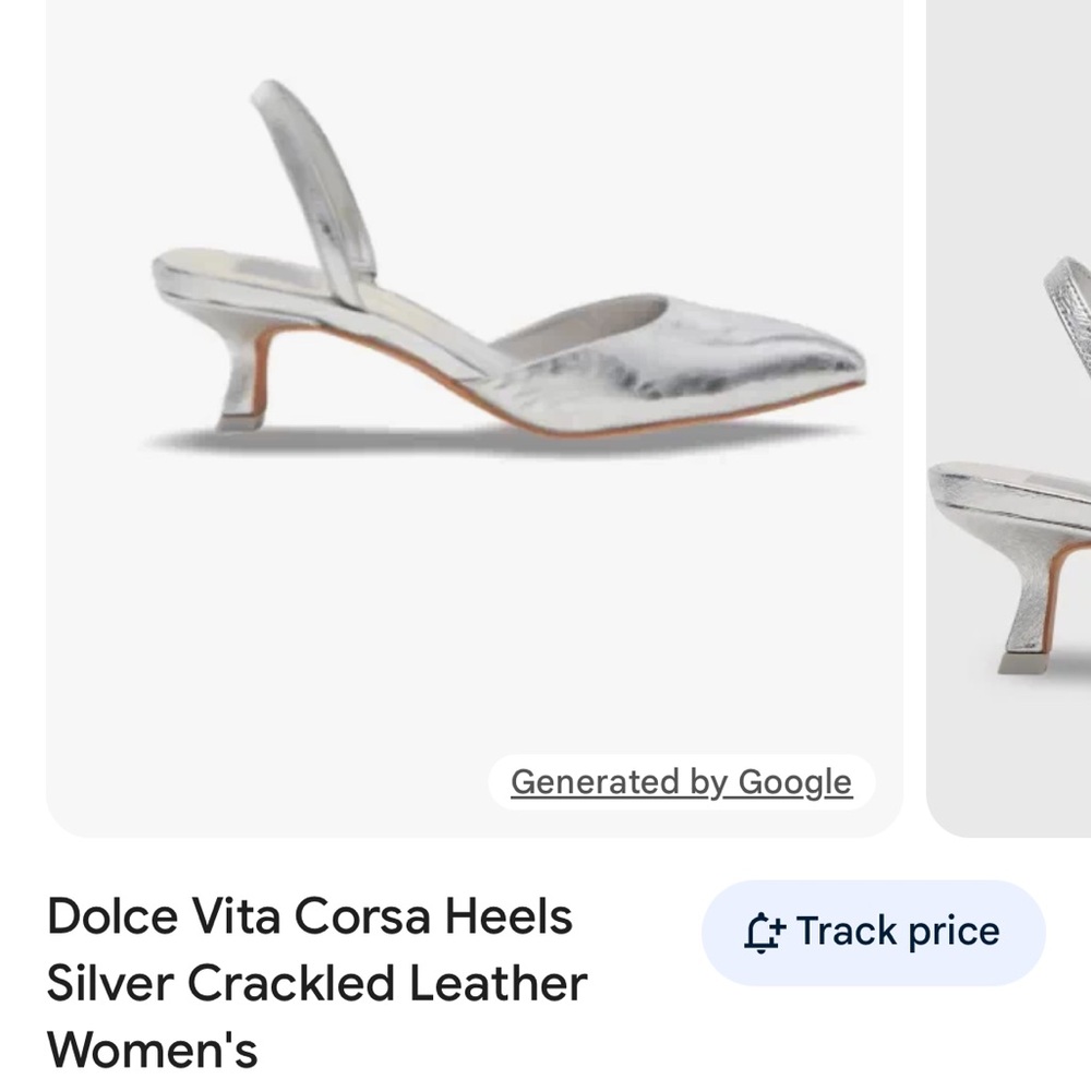 Dolce Vita corsa Silver Heels cracked leather